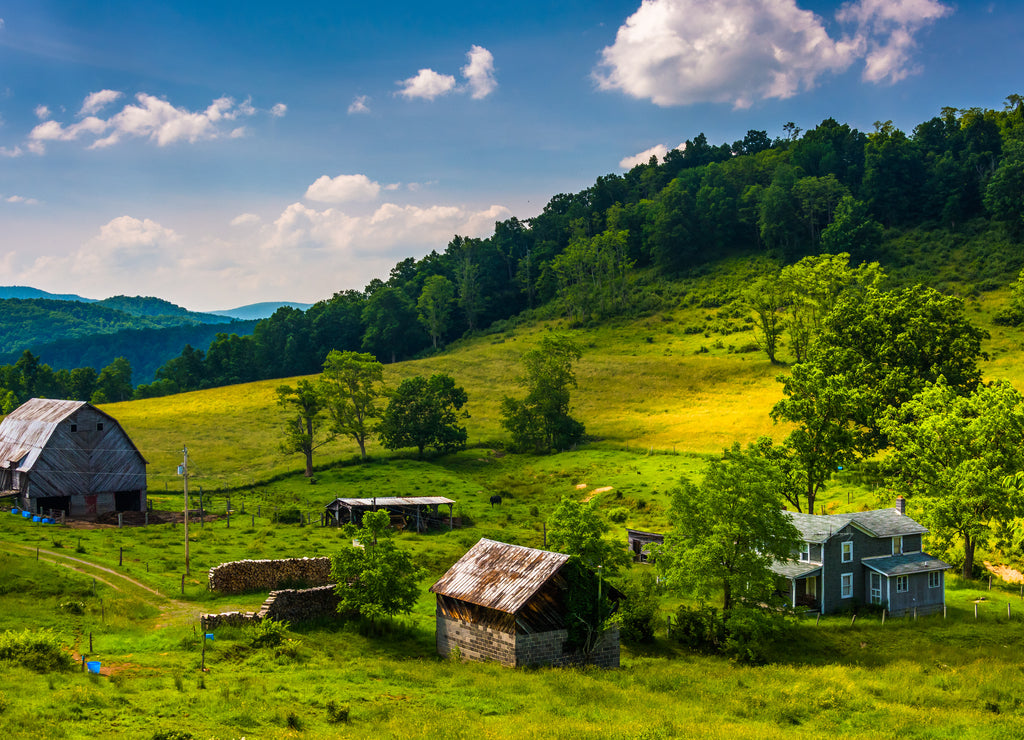 View of a farm in the rural Potomac Highlands of West Virginia