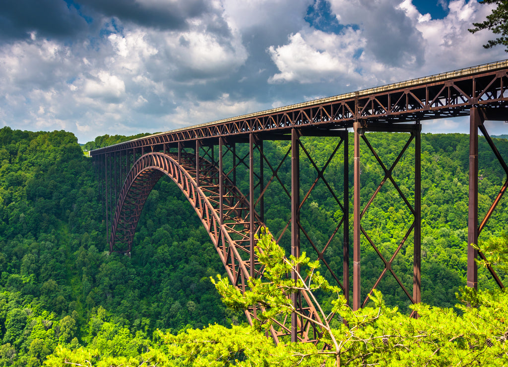 The New River Gorge Bridge, seen from the Canyon Rim Visitor Centre, West Virginia