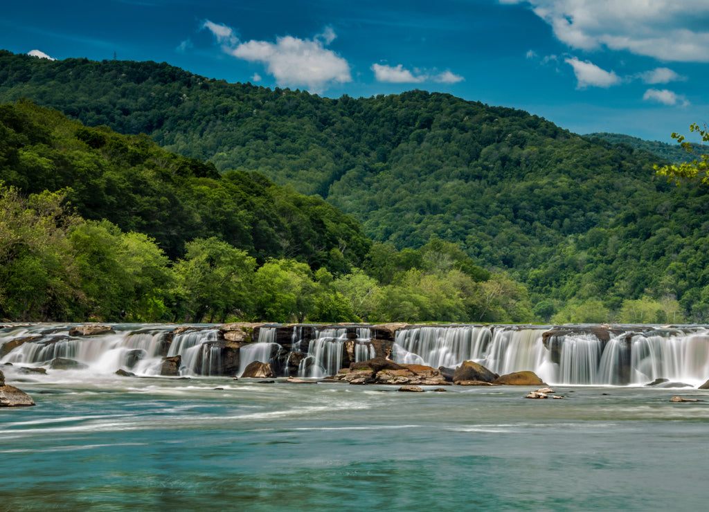 Dramatic spring landscapes in New River Gorge National Park in West Virginia,USA. it is the newest national park in the US