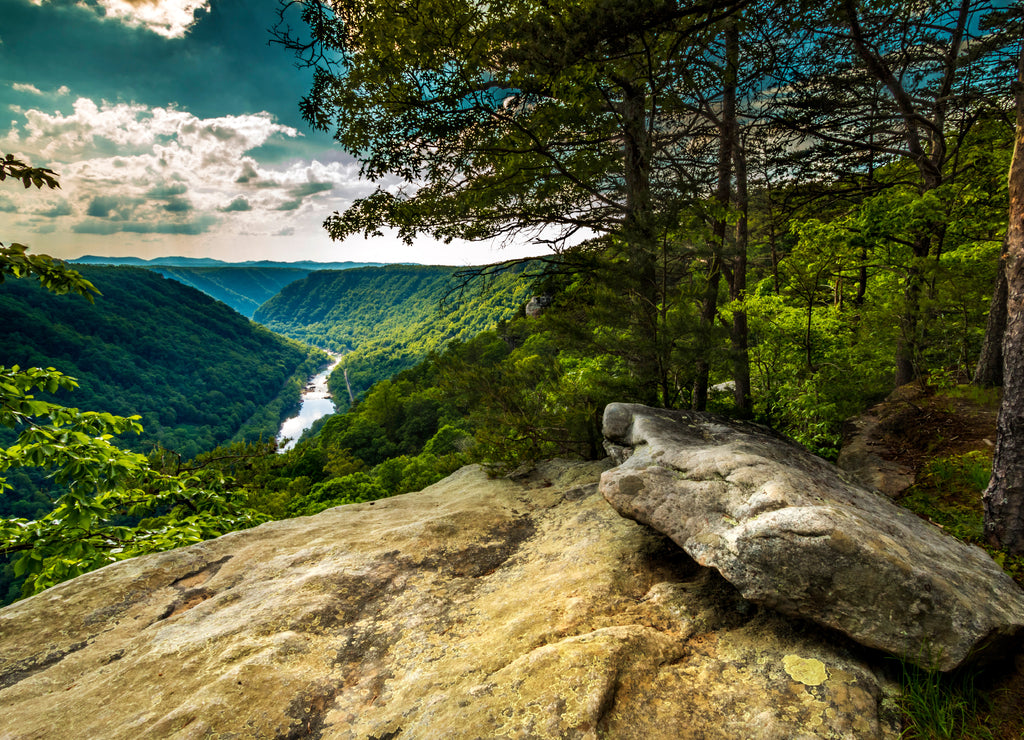 Dramatic spring landscapes in New River Gorge National Park in West Virginia,USA. it is the newest national park in the US