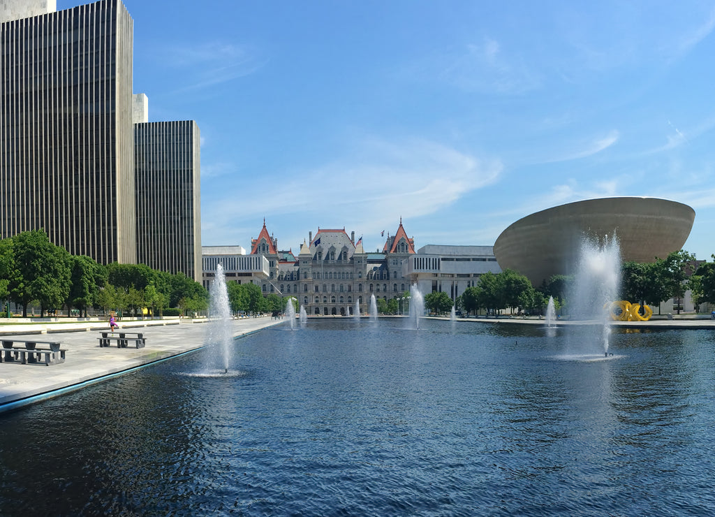 Panorama of State government buildings in Albany, New York