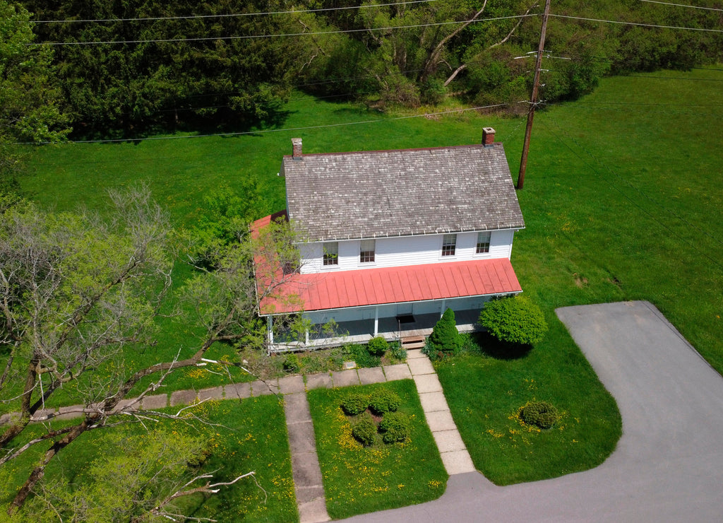 Aerial view of the Harriet Tubman House in Auburn, New York . Harriet Tubman National Historic Site