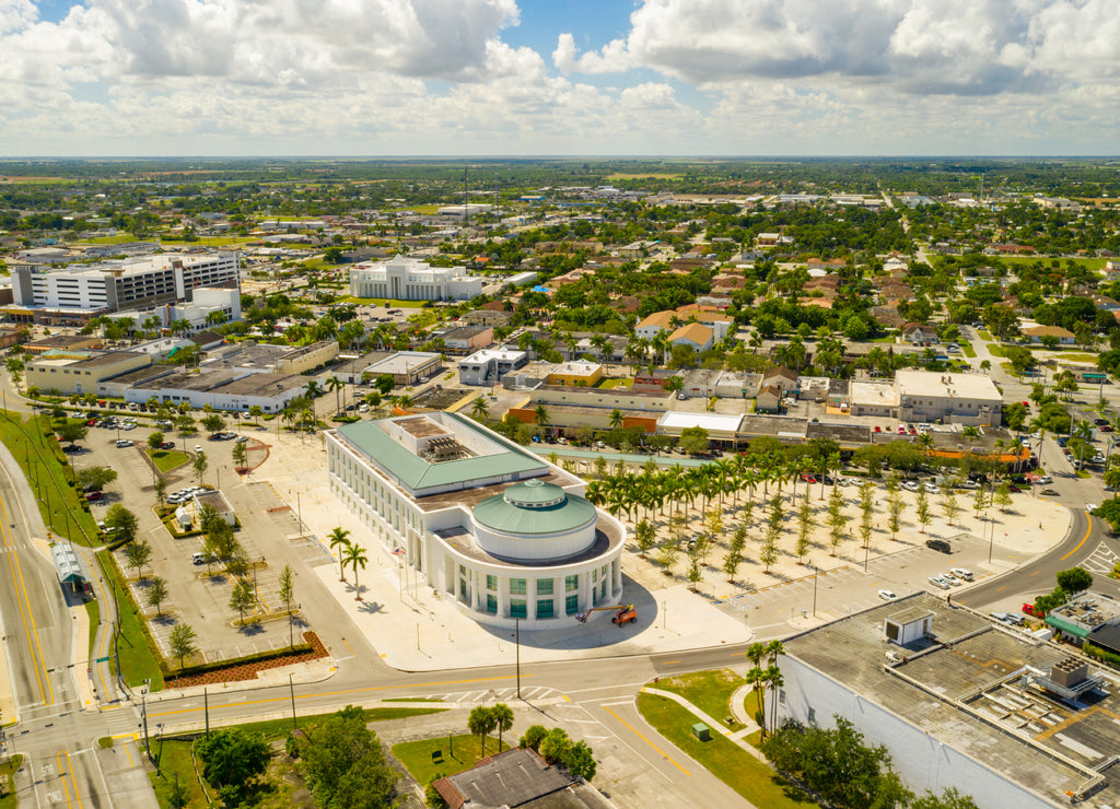 Aerial shot of Downtown Homestead Miami Dade Florida