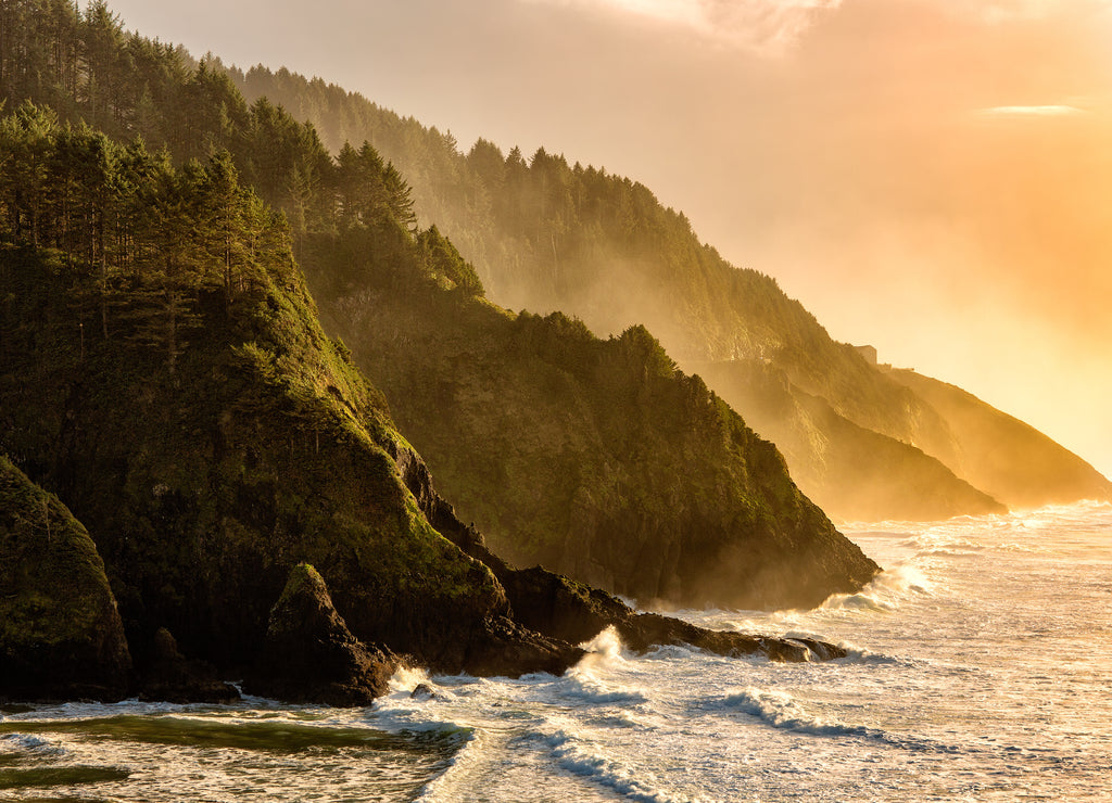 Golden hour over the Oregon Coastline