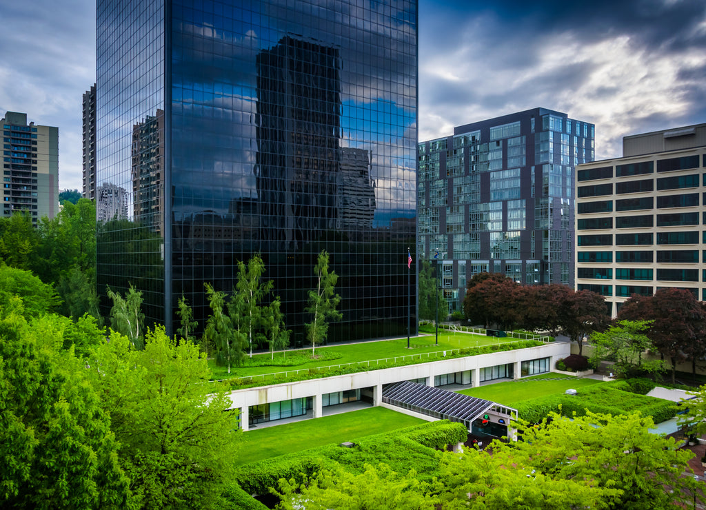 View of modern buildings in Portland, Oregon