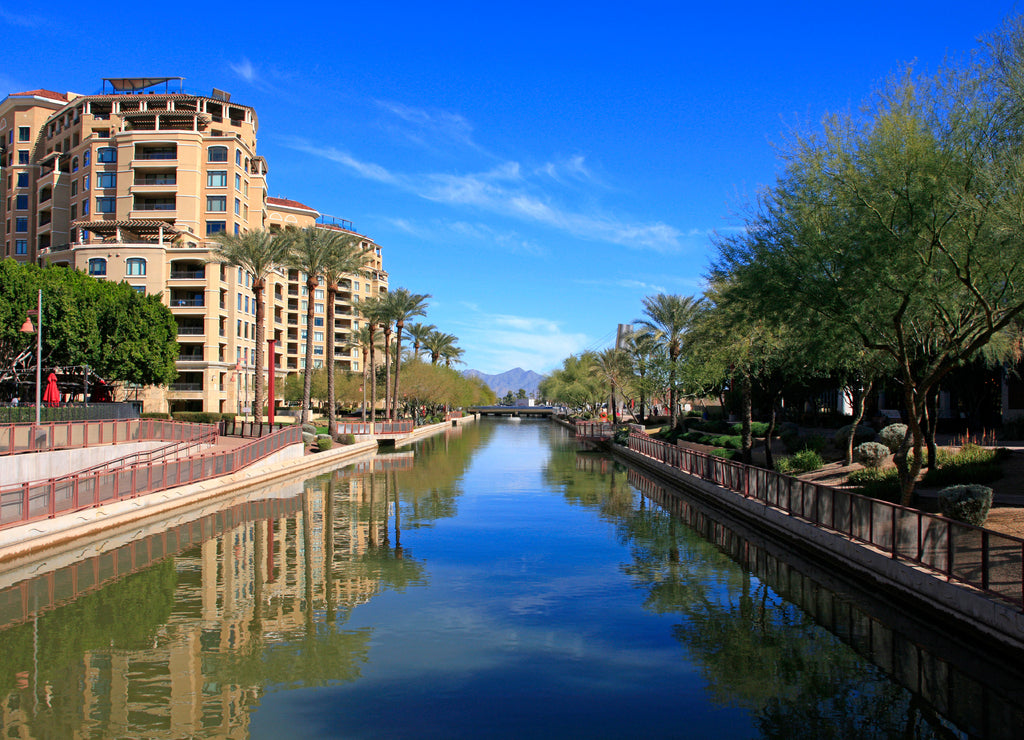 Apartments along the Arizona Canal in Scottsdale AZ