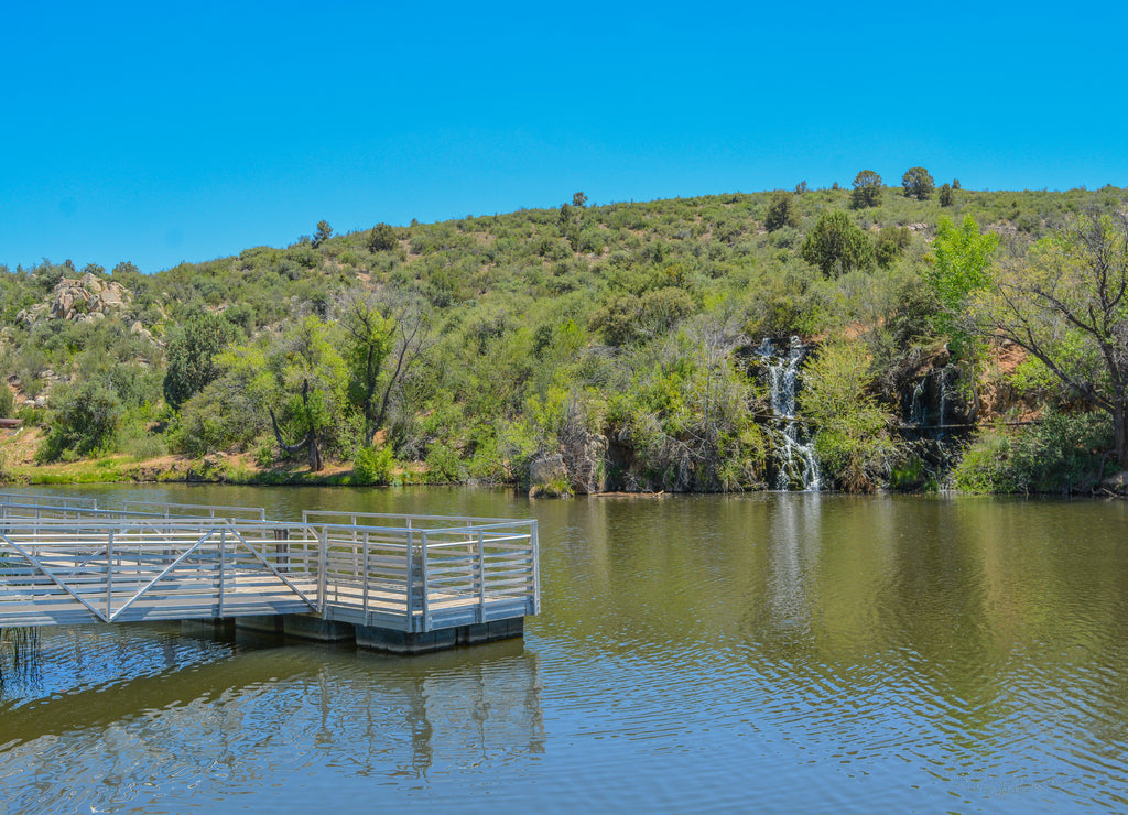 View of Fain Lake in Prescott Valley, Yavapai County, Arizona USA