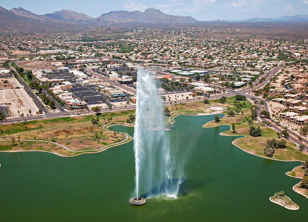 Fountain Hills, Arizona from above in 2013