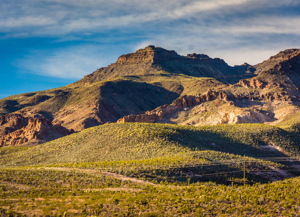View of mountains from Historic Route 66, near Oatman, Arizona