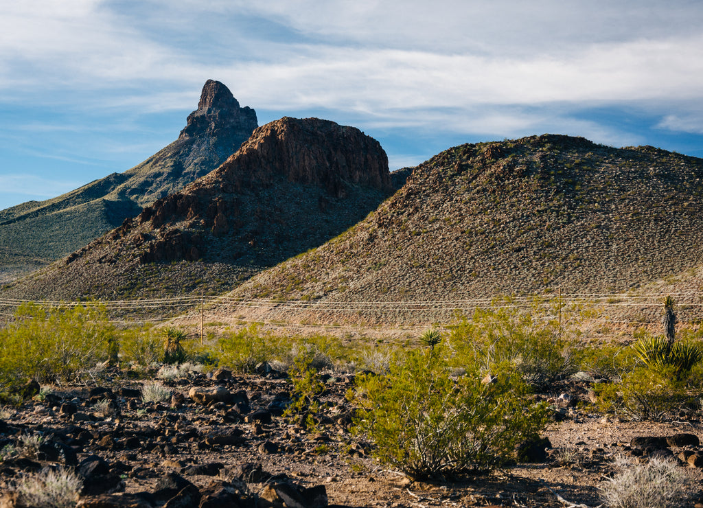 View of desert landscape from Historic Route 66, near Oatman, Arizona