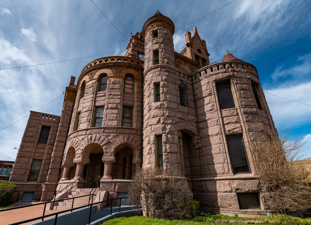 Wise County, Texas Courthouse with blue sky in background