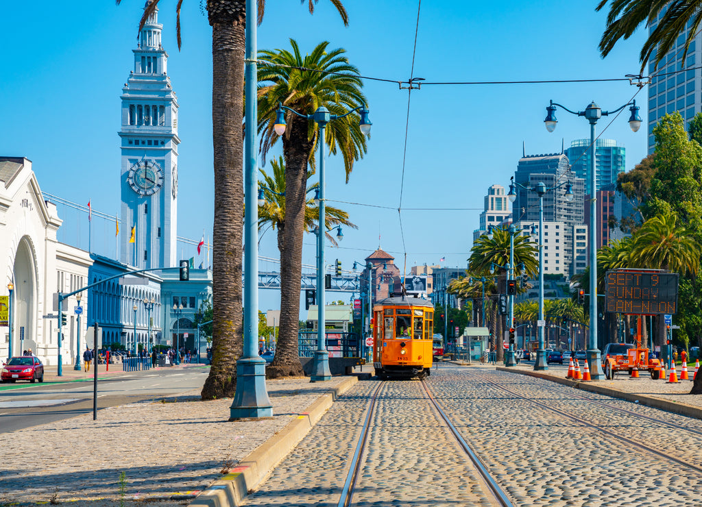 San Francisco, California, USA. Famous classical tram in San Francisco