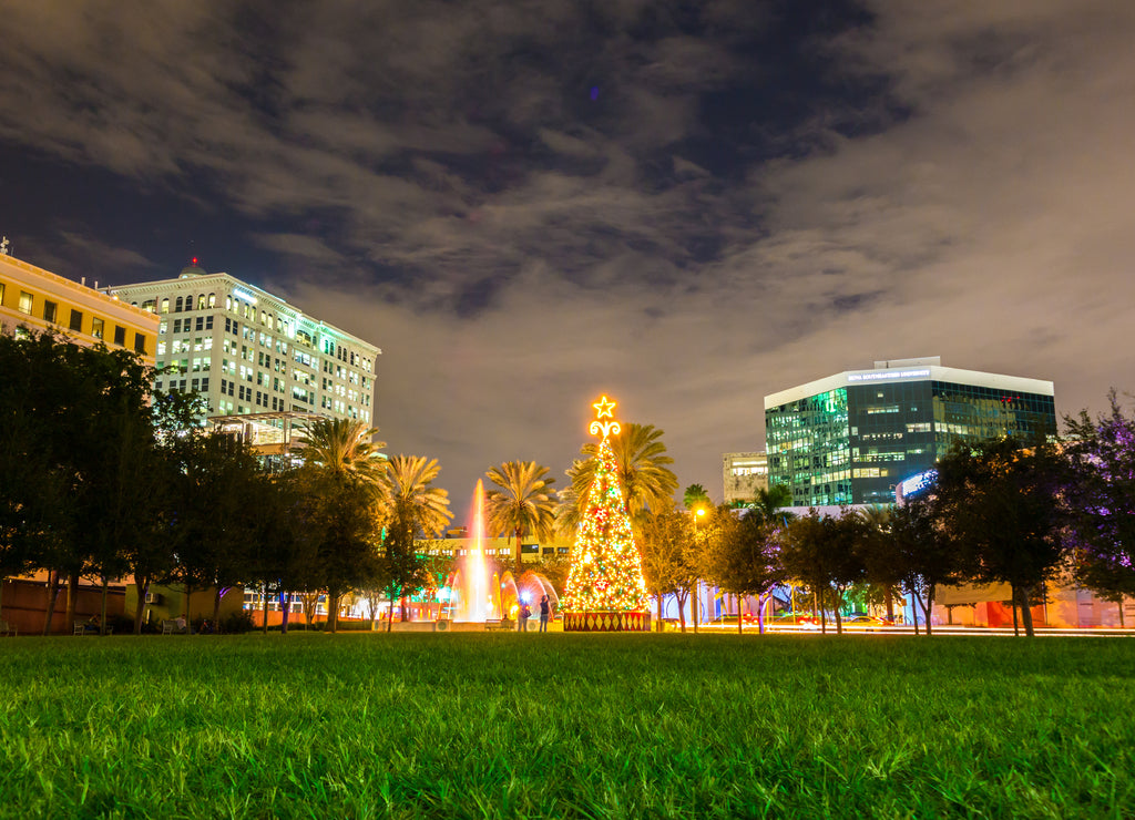 Christmas tree in park Fort Lauderdale, Florida, USA