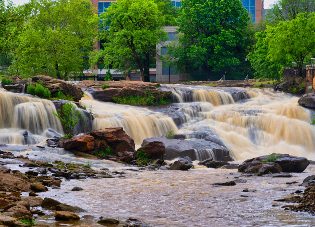 Reedy River Falls in Greenville, South Carolina, USA