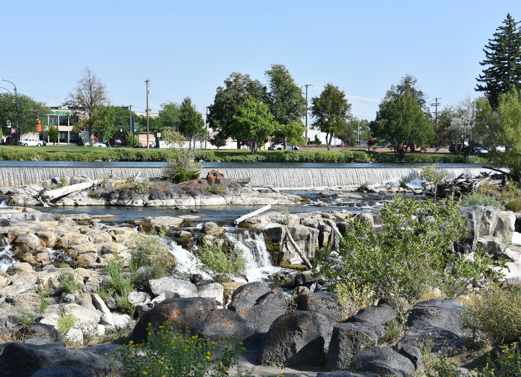 Waterfall at Idaho Falls in Idaho, USA