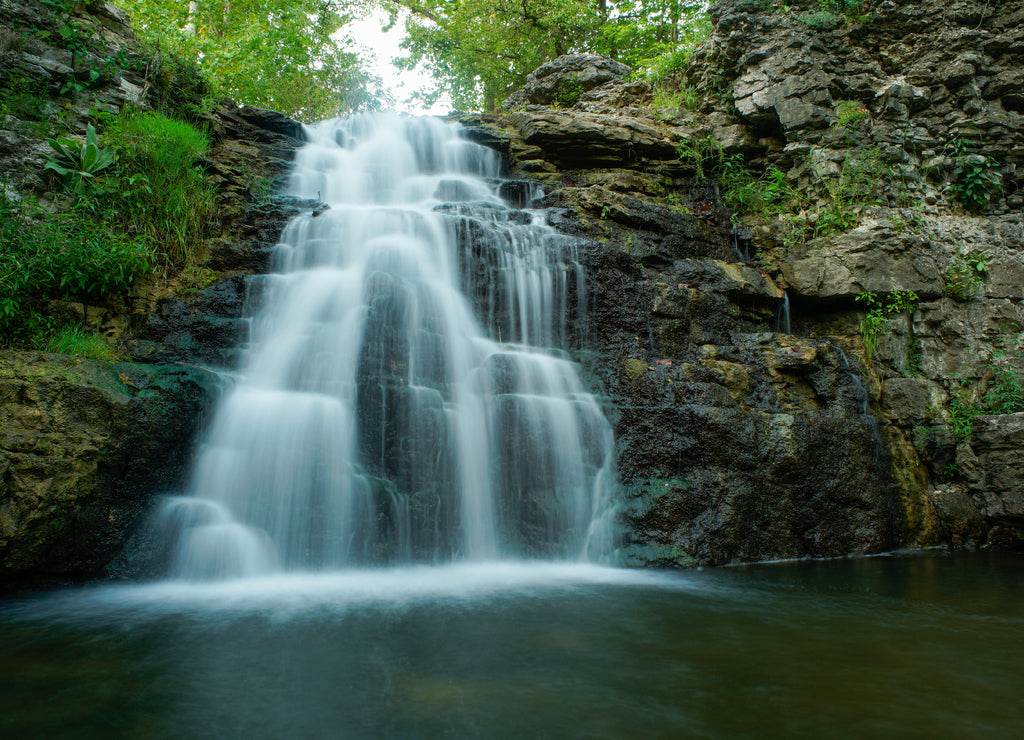 Waterfall located at Frace Park Indiana in cass county