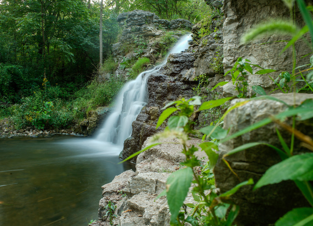 Waterfall located at Frace Park Indiana in cass county