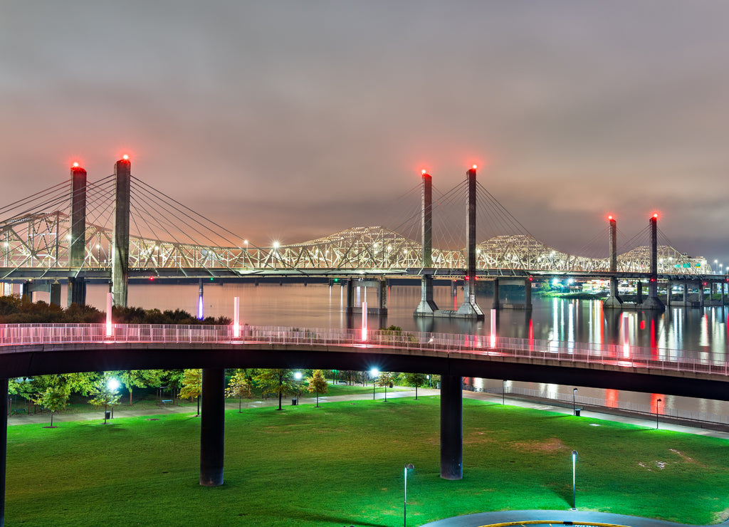 Bridges across the Ohio River between Louisville, Kentucky and Jeffersonville, Indiana