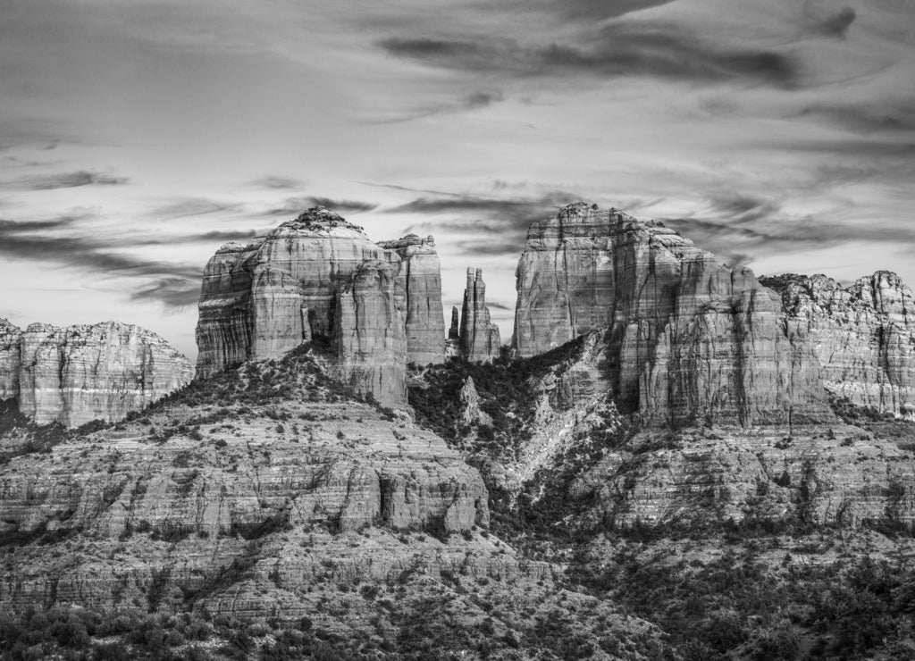 Sedona, Arizona, USA in black white