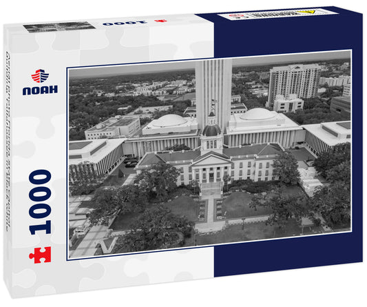 Aerial photo Florida State Capitol Building Tallahassee in black white