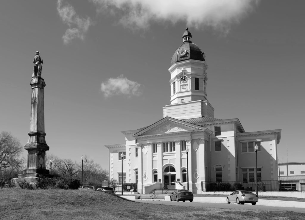 Old Courthouse in Mississippi in black white