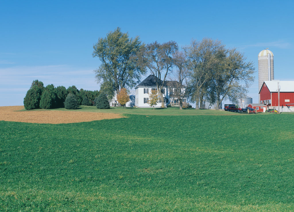 Rolling Farm Fields, Great River Road, Balltown, N.E. Iowa USA