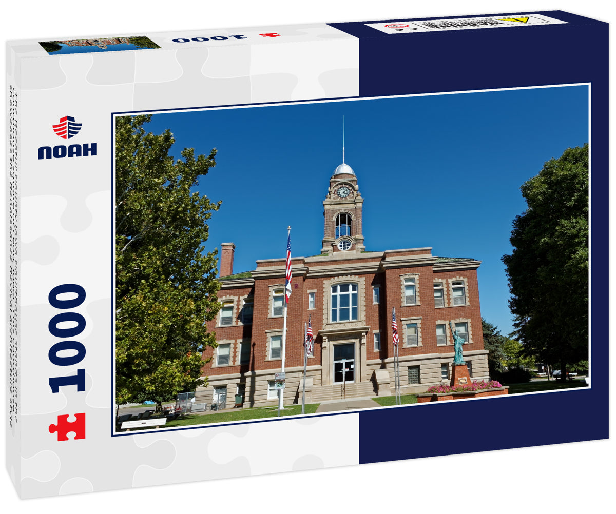 The Decatur County Iowa Courthouse stands in the courthouse square of Leon, Iowa. This courthouse showcases the Renaissance Revival architecture style