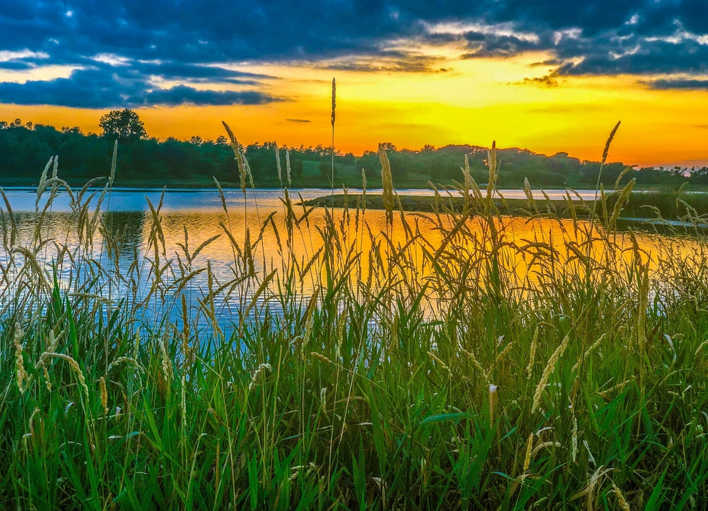 Iowa sunset, Iowa lake