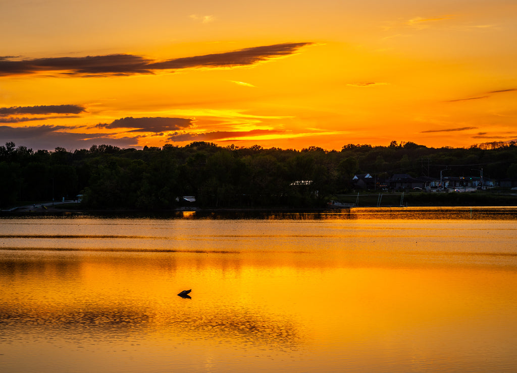 Iowa West Des Moines Raccoon River State Park Sunset