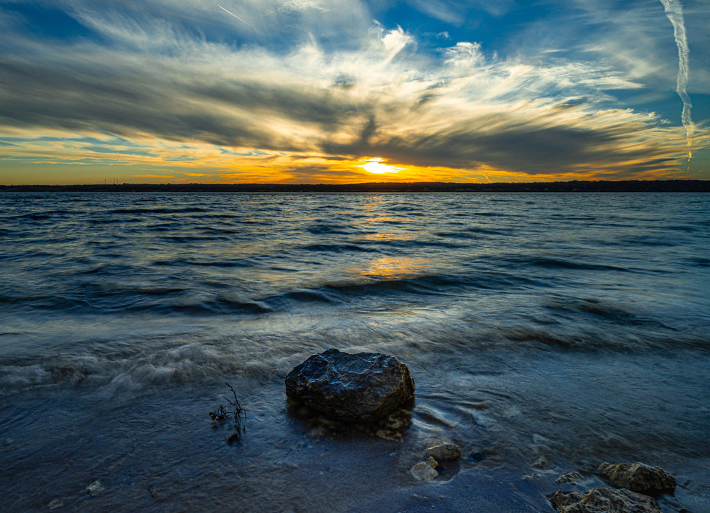 Iowa Polk City Saylorville Lake Sunset