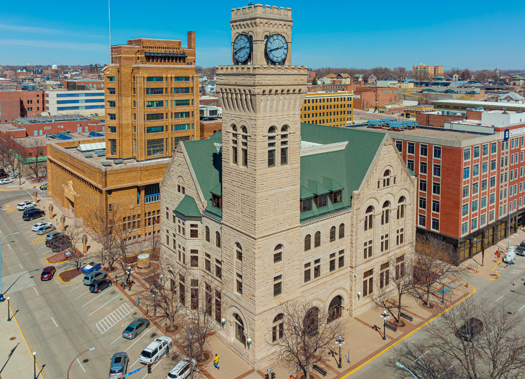 Sioux City Iowa City Hall Building Aerial View