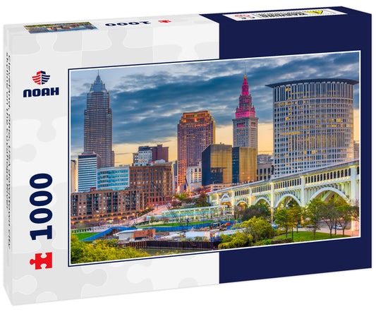 Cleveland, Ohio, USA downtown city skyline on the Cuyahoga River